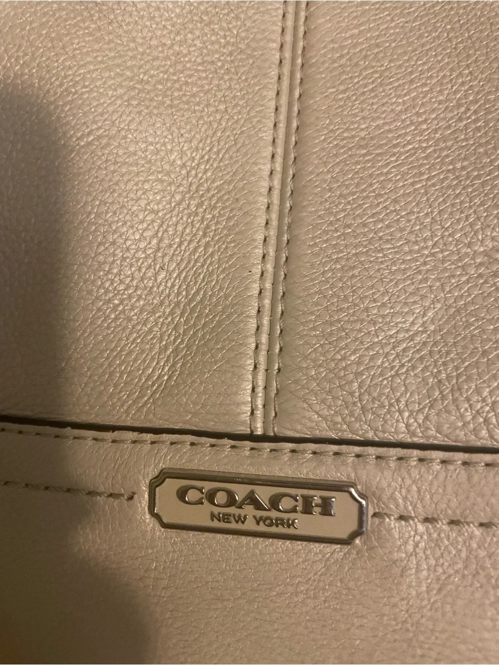 Large Coach Leather Shoulder Tote in Cream with Yellow Tag. Bundle and save!!!